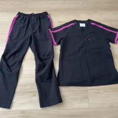 ミズノ　医療　制服　ストレッチスクラブ　ブラック　Mサイズ　上下セット　男女兼用のサムネイル