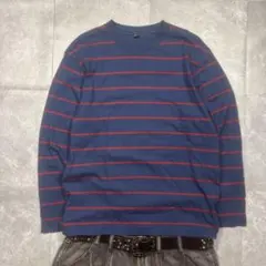Y2K 00s olduniqlo 短丈ボーダーロングTシャツarchive Mのサムネイル