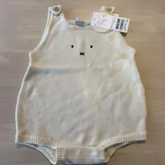 【新品】petit main miffy ロンパース ニットサロペット　80
