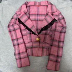 最終お値下げ♡MA*RS テーラードジャケット ピンクチェック レース