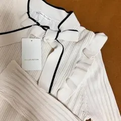 WILLSELECTION ウィルセレクション 配色リボンネック 長袖 ニット