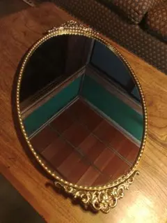 ウォールミラー　オーバルミラー　鏡　壁掛け　レトロ　アンティーク　ヴィンテージ