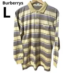 Burberrys バーバリーズ 長袖 ポロシャツ 刺繍 古着 レトロ L