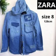 ZARA フード付きデニムジャケット シャツ