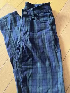 い*ん様 LOWRYS FARM チェックスキニーパンツ グリーン ネイビー X