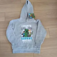 Minecraft キャラクターパーカー グレー