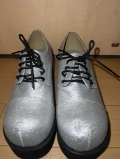 シルバー プラットフォームシューズ 厚底