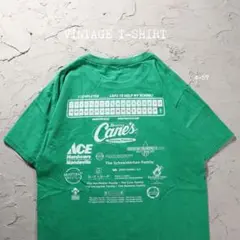 Tシャツ　企業ロゴ　ワニ　キャラ　グリーン
