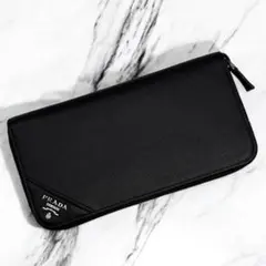 極美品 箱付き プラダ サフィアーノ 長財布 小銭入れ カード ICタグ 黒