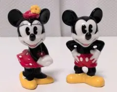Disney　ミッキー＆ミニーペア 陶器 　ミニチュア　置物