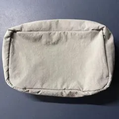 無印良品　リンクルナイロン　大きく開くポーチ グレー　Ｍ