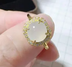 ジュエリーマキ 9金 9K 刻印あり 匿名配送 丸リング ムーンストーン 