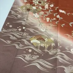 作家物 刺繍 金彩 裄66 紋無し 素敵なデザイン 付下げ 正絹 AK-7501