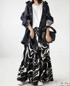 antiquaスカートアシンメトリーフリーサイズ黒白アンティカレディース上品