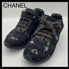 CHANEL シャネル スニーカー ロゴ ココマーク ツイード レザーのサムネイル