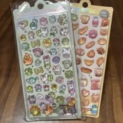 ☆12/5まで☆ボンボンドロップシール　2枚セット　ねこ　クローバー　くま　パン