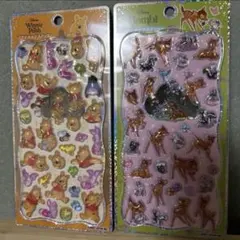 プチドロップステッカー プーさん&バンビ