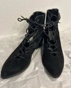 【SNIDEL】秋 レースアップショートブーツ(ブラック)