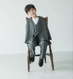 riziere(リジェール) グレー スーツ 3点セット 男の子 120-130