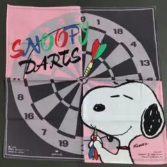 【1980年代】スヌーピー　ハンカチ　当時物　昭和レトロ　バンダナ　ダーツ　レア