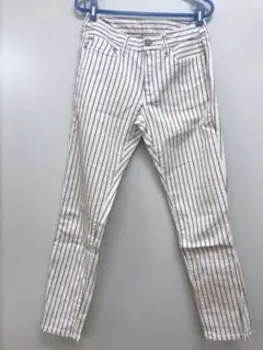 プラステ　ストライプ　クロップドパンツ