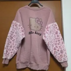 Hello Kitty スウェット ヒョウ柄袖　トレーナー　サイズM