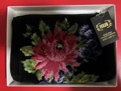 FEILER 花柄ポーチ 黒
