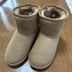 ベージュ スエード ショートブーツ