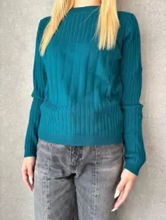 【NICOLE White】 イレギュラー リブニット グリーン 新品未使用