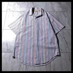 90s L.L.Bean マルチカラー ストライプ シアサッカー BDシャツ