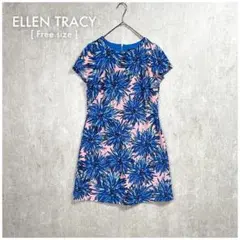 エレントレーシー ★ 花柄 半袖ワンピース ひざ丈 総柄 ELLEN TRACYのサムネイル