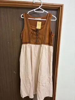 Crisp クリスプ 新品タグ付き ワンピース レースアップ ナチュラル