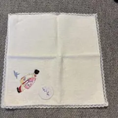 刺繍レース付き白ハンカチ