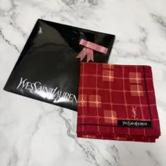 Yves Saint Laurent 大判ハンカチ スカーフ 未使用 チェック