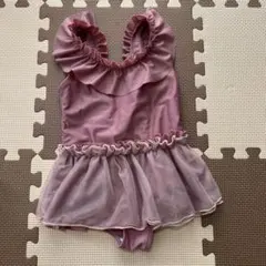 フリル付きピンク水着 100cm