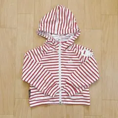 adidas キッズ パーカー ラッシュガード ボーダー 赤白100 上着