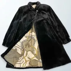 裏地ペイズリー/シェアードミンク ファーコート 本毛皮 サガ リアル