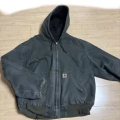 carhartt アクティブジャケット　モスグリーン　フェード　ダメージ　雰囲気