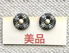 花型クリスタル風ビーズイヤリング