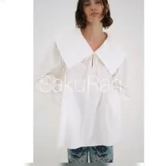 CLANE クラネ BIG COLLAR DRAWSTRING BLOUSE♡3