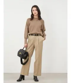 ミラオーウェン センタープレスタックワイドパンツ