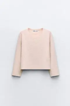 ZARA ビーズニットトップス　ピンク