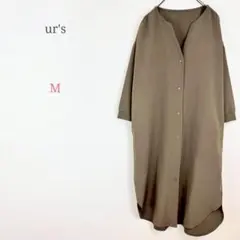 ◆ユアーズ【M】ひざ丈ワンピース Vネック ストレッチ ポケット カジュアルのサムネイル