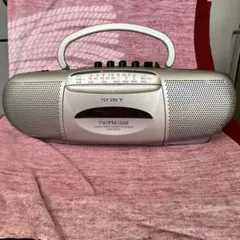 SONY CFD-W78ダブルラジカセ CDカセットラジオ再生 シルバー - メルカリ