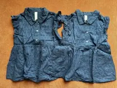 ブラウス半袖シャツ 110cm 双子セット