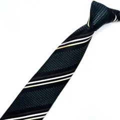 【MALE&Co】グリーン ストライプ レジメンタル ネクタイ タカキュー