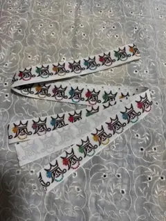 布リボン　王冠柄リボン 5色カラー