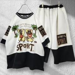 90s☆INFINITY SPORT セットアップ ジャージ 半袖 動物 刺繍のサムネイル