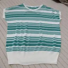 レディース半袖ニットシャツ！Mサイズ！ボーダー
