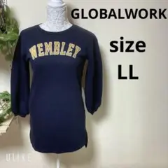 ❇️A303❇️GLOBALWORK⚜️ロゴスウェット オーバーサイズ⚜️